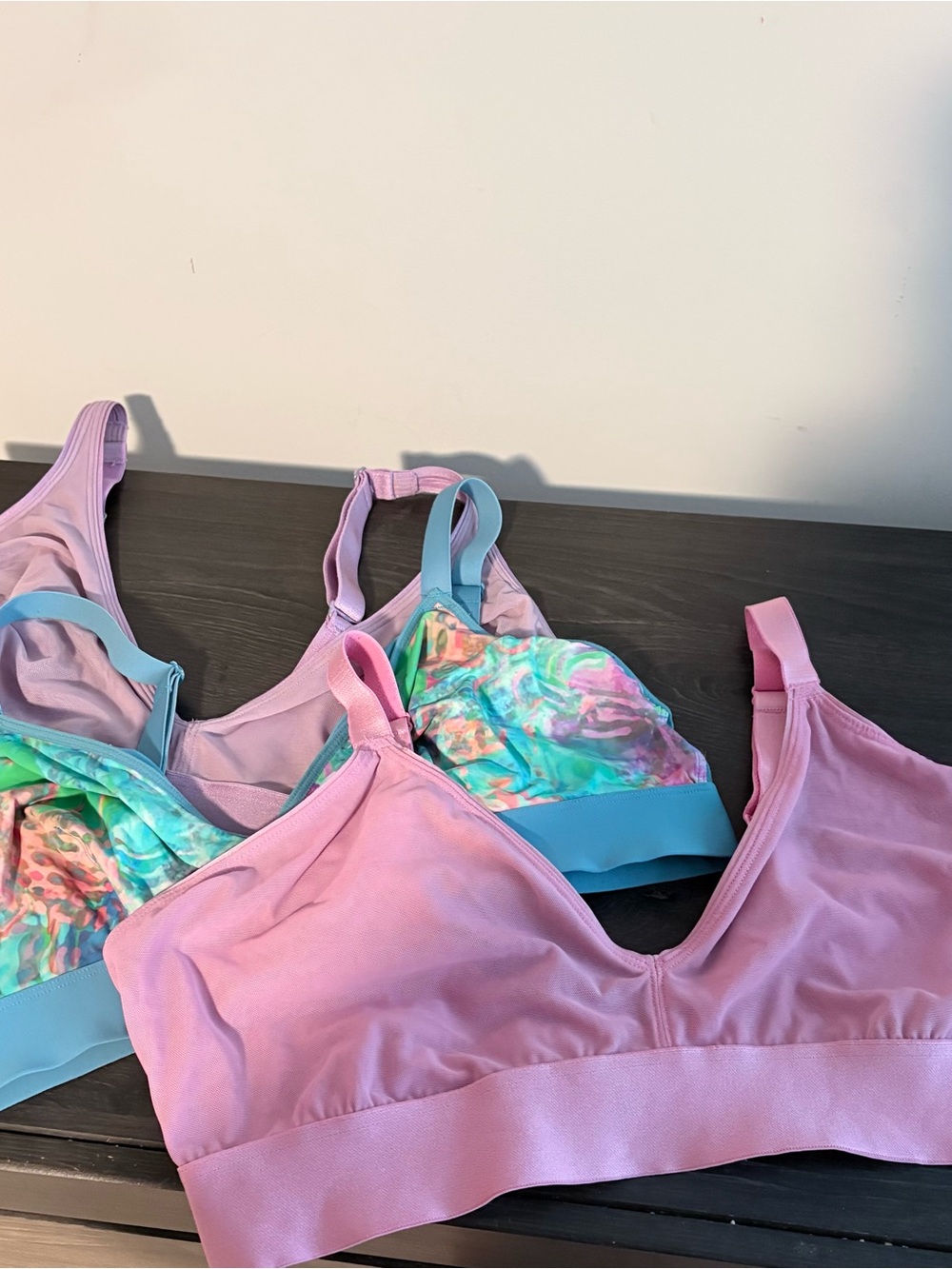 Pink & Aqua Tie-Dye Bralette bundle